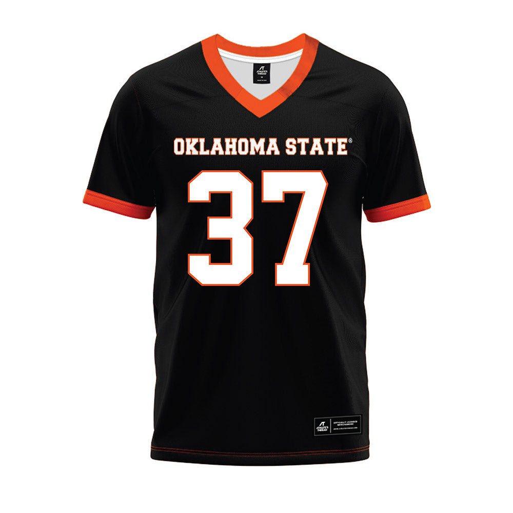 Oklahoma State - NCAA Football : Lachie Pozzobon - Black Premium Football Jersey-0