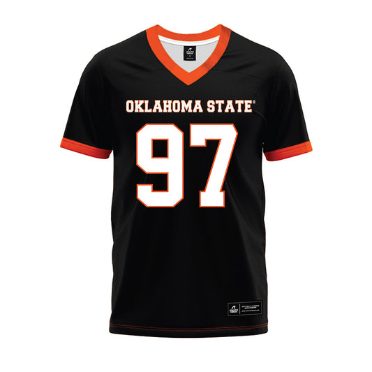 Oklahoma State - NCAA Football : Nygel Farsee - Black Premium Football Jersey-0