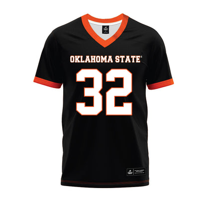 Oklahoma State - NCAA Football : Ethan Wesloski - Black Premium Football Jersey-0