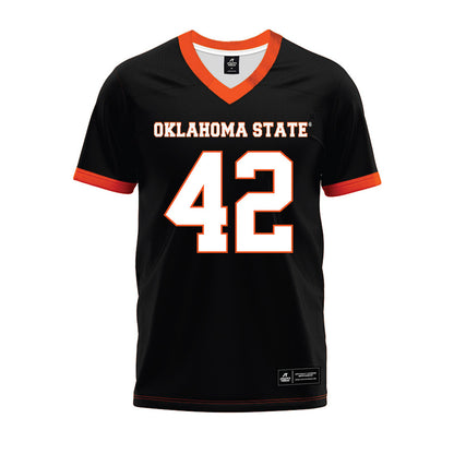 Oklahoma State - NCAA Football : Caden Yates - Black Premium Football Jersey-0
