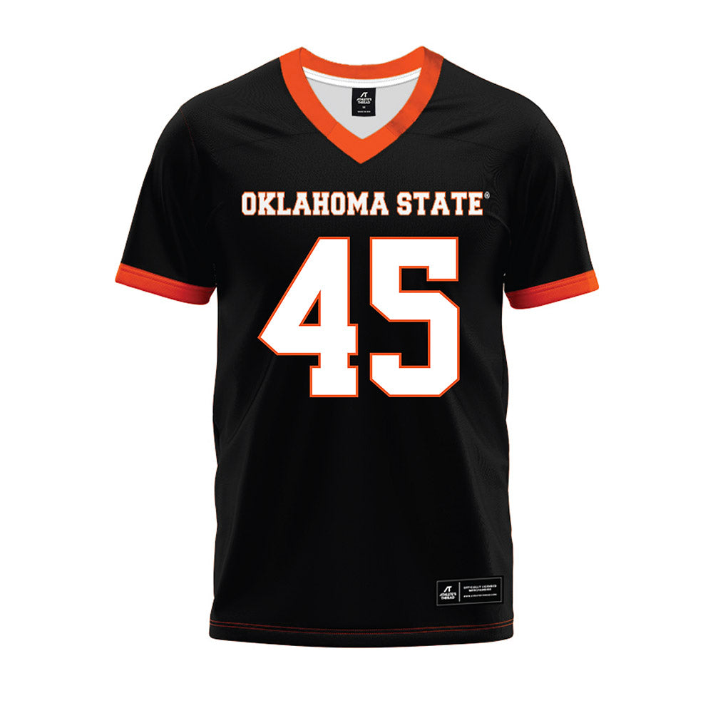 Oklahoma State - NCAA Football : Enai White - Black Premium Football Jersey-0