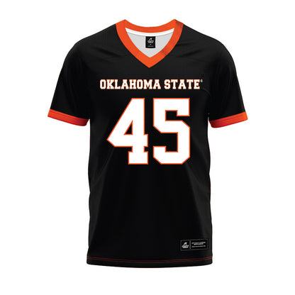 Oklahoma State - NCAA Football : Enai White - Black Premium Football Jersey-0