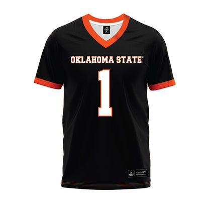 Oklahoma State - NCAA Football : Miles Coleman - Black Premium Football Jersey-0