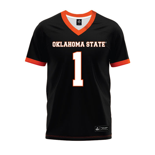 Oklahoma State - NCAA Football : Miles Coleman - Black Premium Football Jersey-0