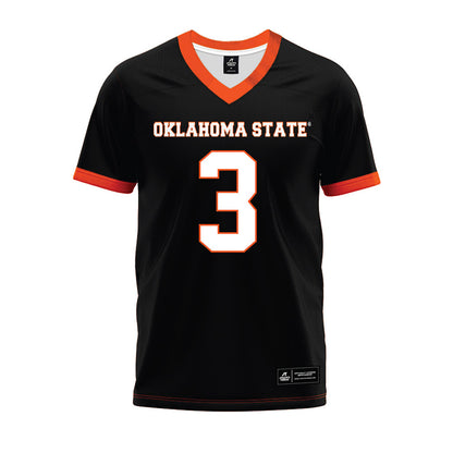 Oklahoma State - NCAA Football : Tate Romney - Black Premium Football Jersey-0