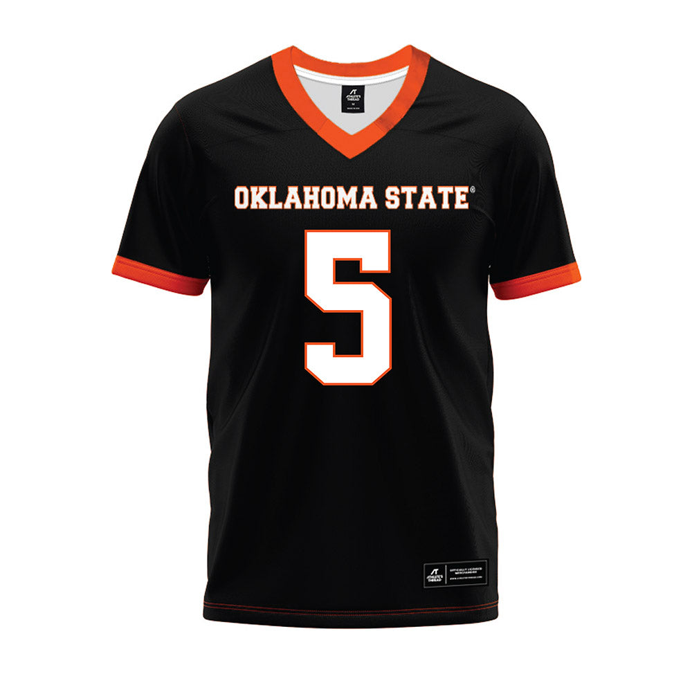 Oklahoma State - NCAA Football : Saadiq Clements - Black Premium Football Jersey-0