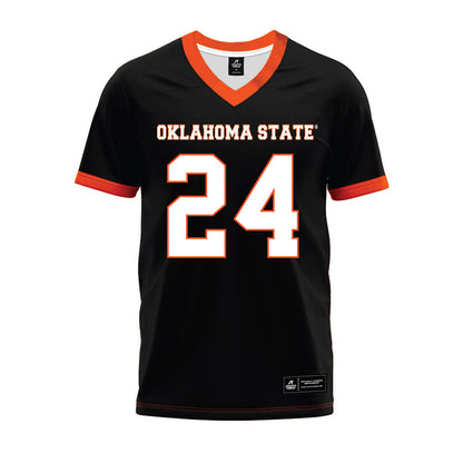 Oklahoma State - NCAA Football : Caleb Hawkins - Black Premium Football Jersey-0