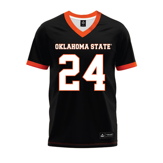 Oklahoma State - NCAA Football : Caleb Hawkins - Black Premium Football Jersey-0