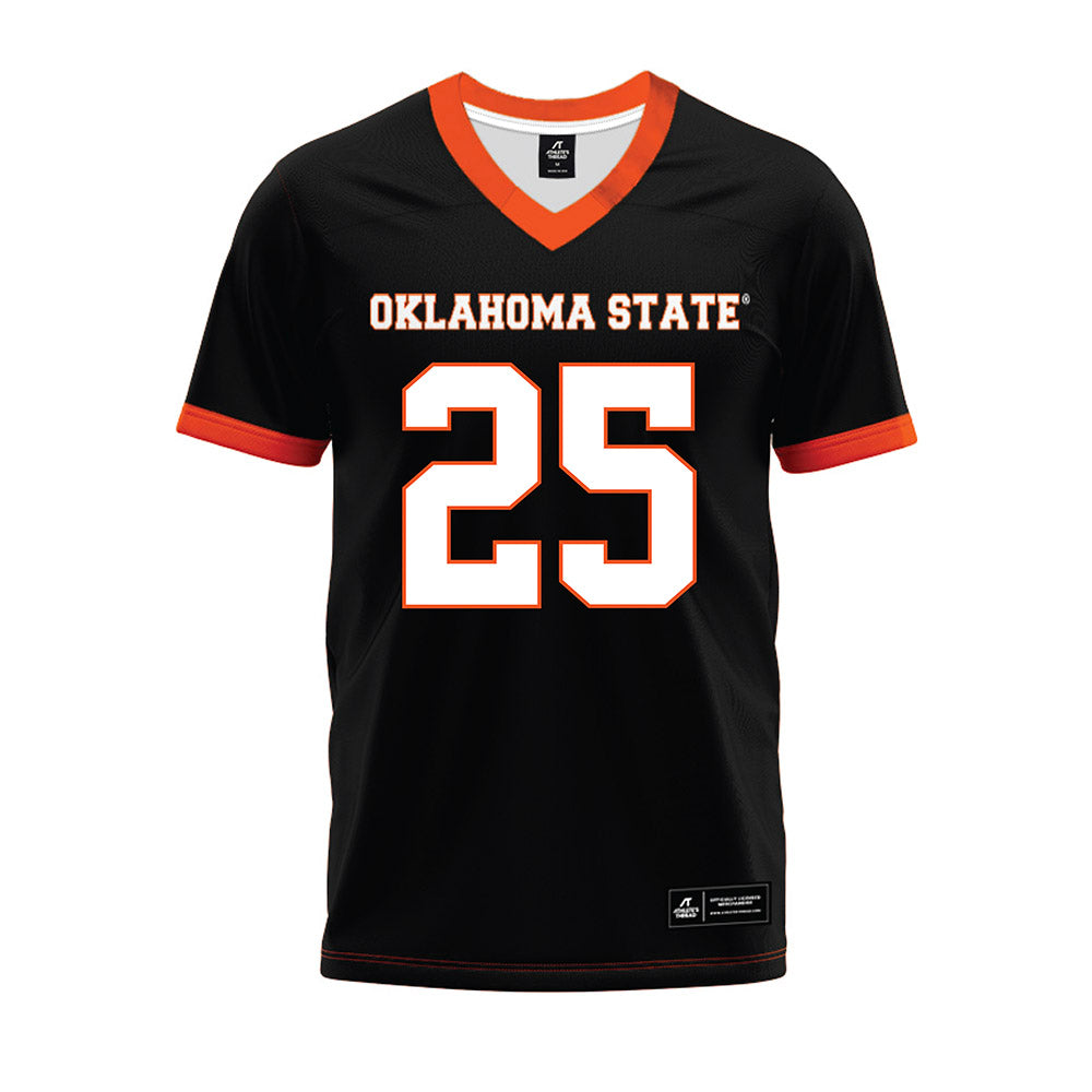 Oklahoma State - NCAA Football : Ayo Adeyi - Black Premium Football Jersey-0