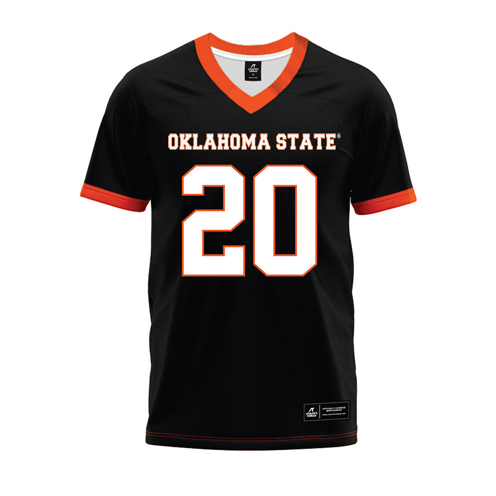 Oklahoma State - NCAA Football : Taurean Davis - Black Premium Football Jersey-0