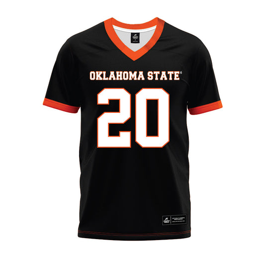 Oklahoma State - NCAA Football : Taurean Davis - Black Premium Football Jersey-0