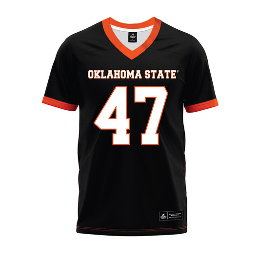 Oklahoma State - NCAA Football : Harrison Dempsey - Black Premium Football Jersey-0