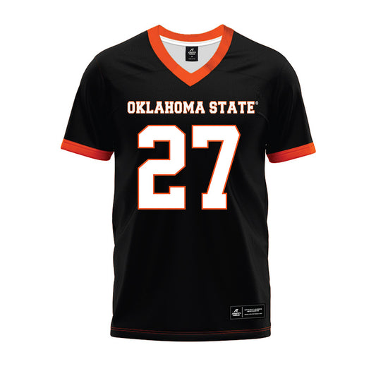 Oklahoma State - NCAA Football : Vincent Holmes - Black Premium Football Jersey-0