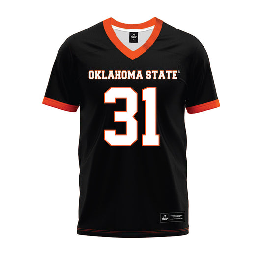 Oklahoma State - NCAA Football : Billy Walton iii - Black Premium Football Jersey-0