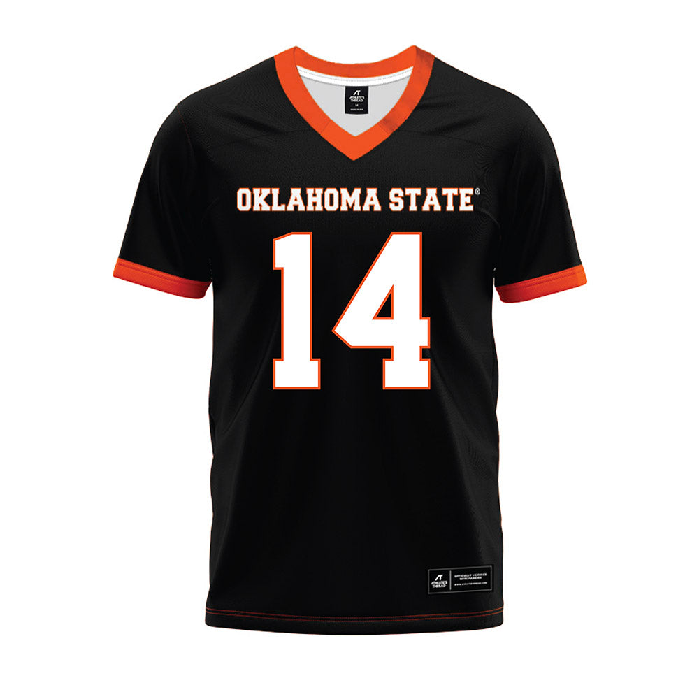 Oklahoma State - NCAA Football : Jeremy Cook - Black Premium Football Jersey-0