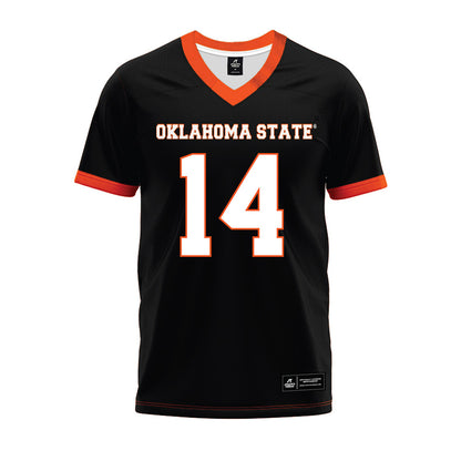 Oklahoma State - NCAA Football : Jeremy Cook - Black Premium Football Jersey-0