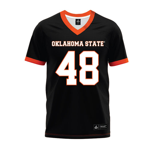 Oklahoma State - NCAA Football : Nolan Akins - Black Premium Football Jersey-0