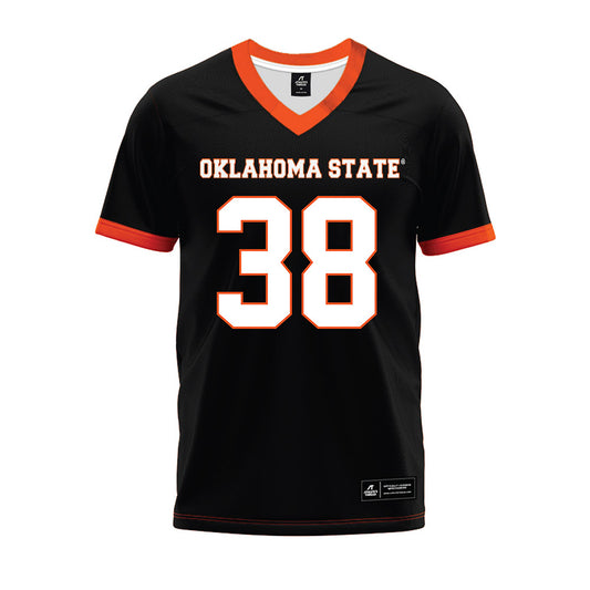 Oklahoma State - NCAA Football : Carlveon Young - Black Premium Football Jersey-0