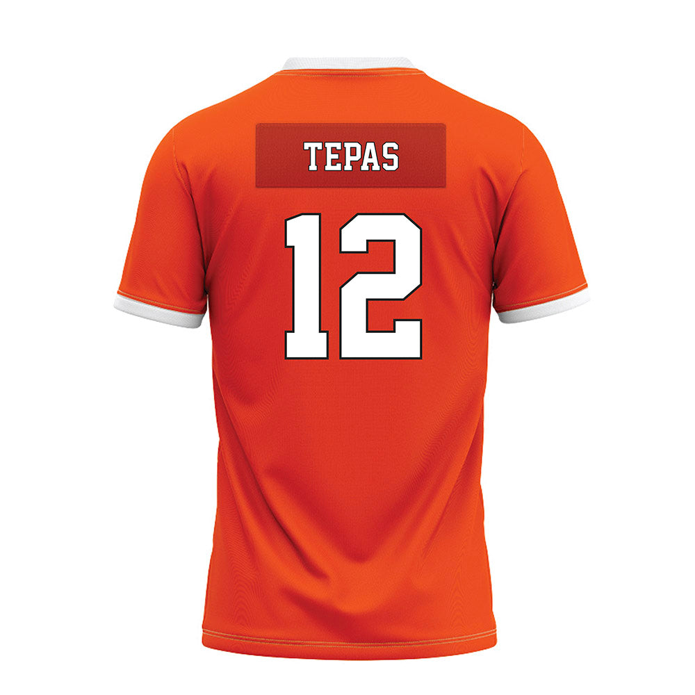 Oklahoma State - NCAA Football : Luke Tepas - Orange Premium Football Jersey-1