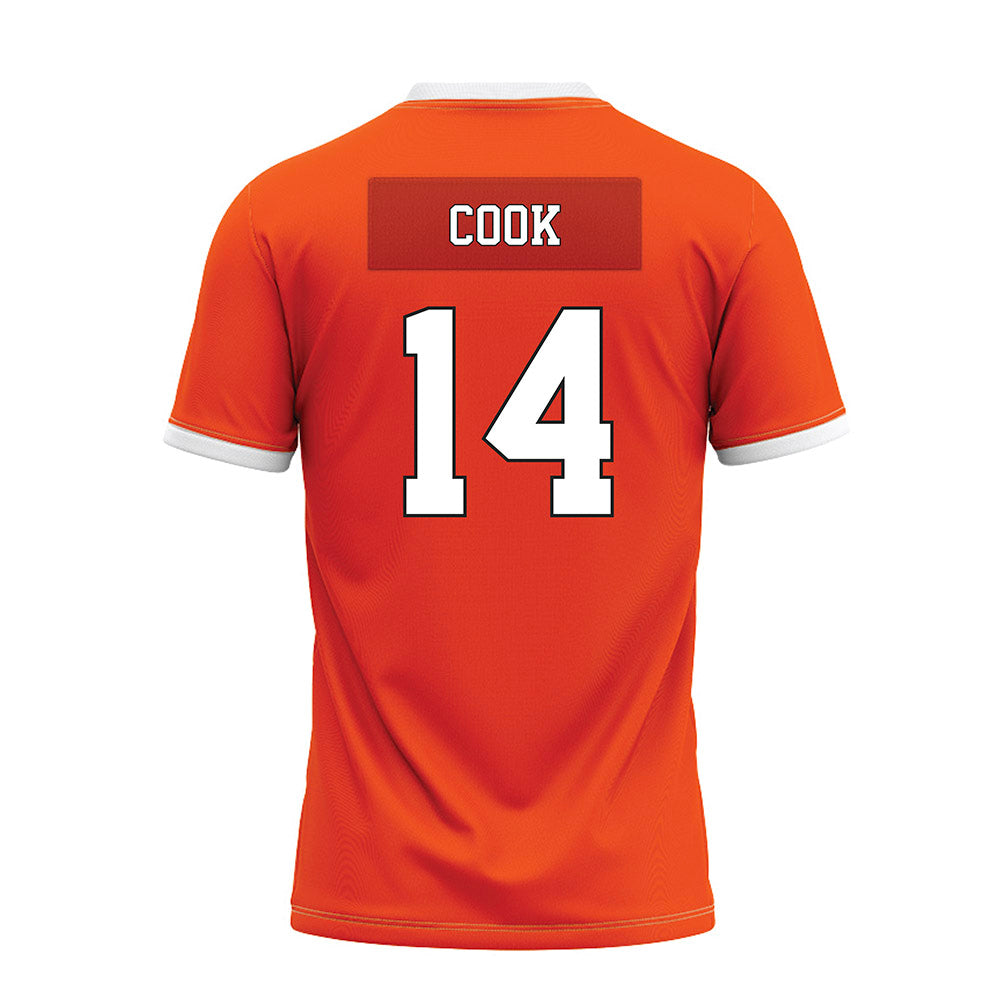 Oklahoma State - NCAA Football : Jeremy Cook - Orange Premium Football Jersey-1