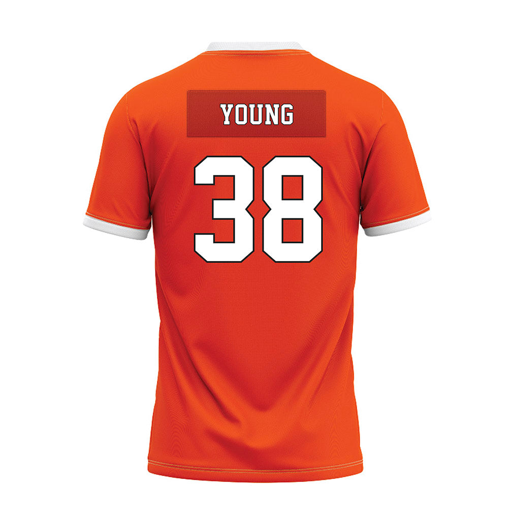 Oklahoma State - NCAA Football : Carlveon Young - Orange Premium Football Jersey-1