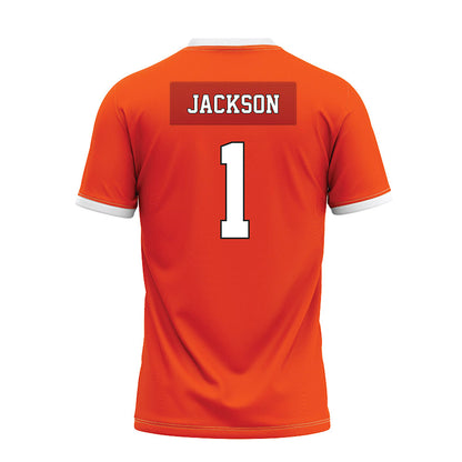 Oklahoma State - NCAA Football : Evan Jackson - Orange Premium Football Jersey-1