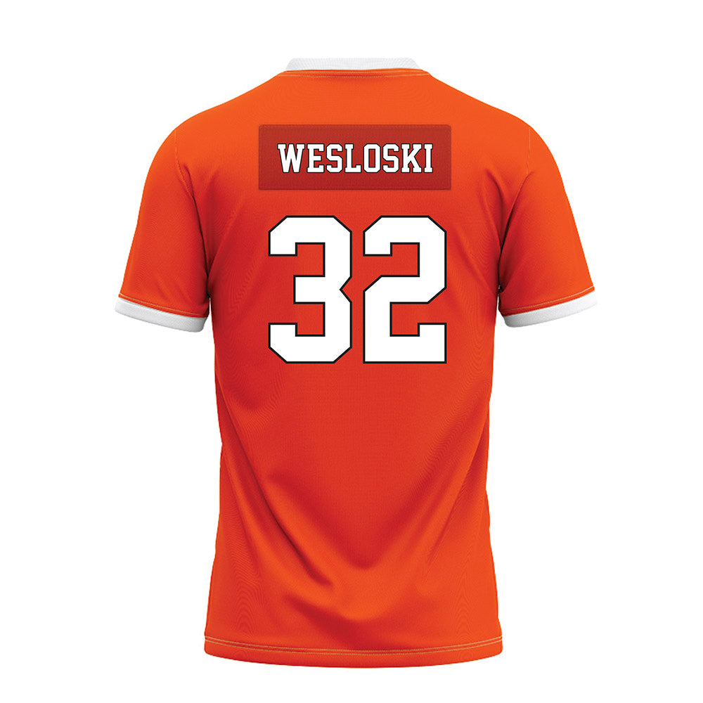 Oklahoma State - NCAA Football : Ethan Wesloski - Orange Premium Football Jersey-1