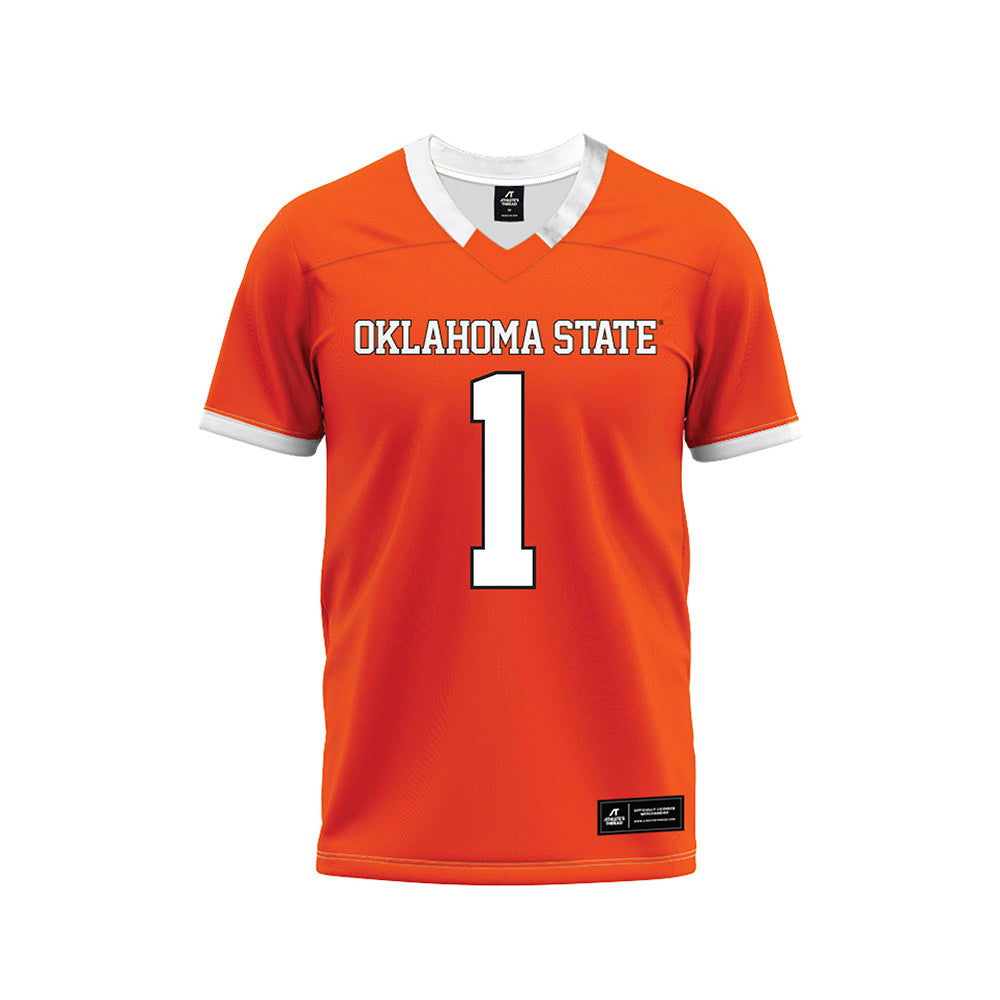 Oklahoma State - NCAA Football : Evan Jackson - Orange Premium Football Jersey-0