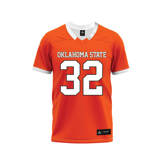 Oklahoma State - NCAA Football : Ethan Wesloski - Orange Premium Football Jersey-0