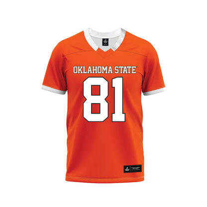 Oklahoma State - NCAA Football : Luke Logan - Orange Premium Football Jersey-0