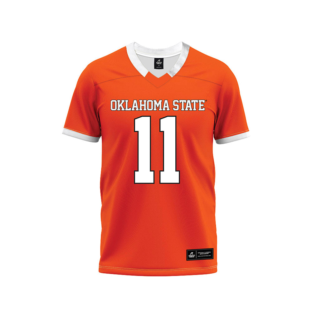 Oklahoma State - NCAA Football : Keviyan Huddleston - Orange Premium Football Jersey-0