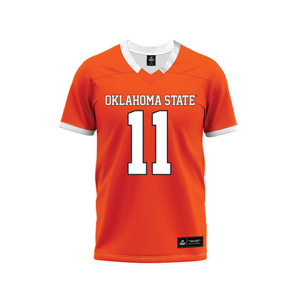 Oklahoma State - NCAA Football : Keviyan Huddleston - Orange Premium Football Jersey-0