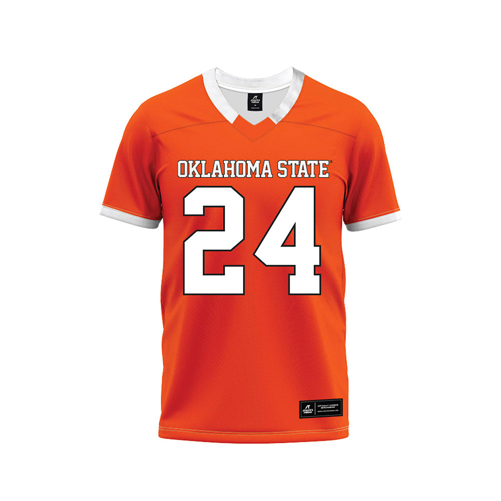 Oklahoma State - NCAA Football : Caleb Hawkins - Orange Premium Football Jersey-0