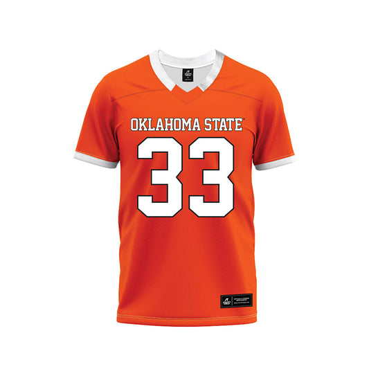 Oklahoma State - NCAA Football : Jack Puckett - Orange Premium Football Jersey-0