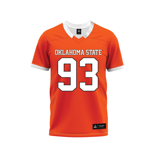Oklahoma State - NCAA Football : Dominic Macon - Orange Premium Football Jersey-0
