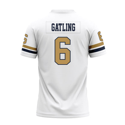 Georgia Tech - NCAA Football : Debron Gatling - White Premium Football Jersey-1