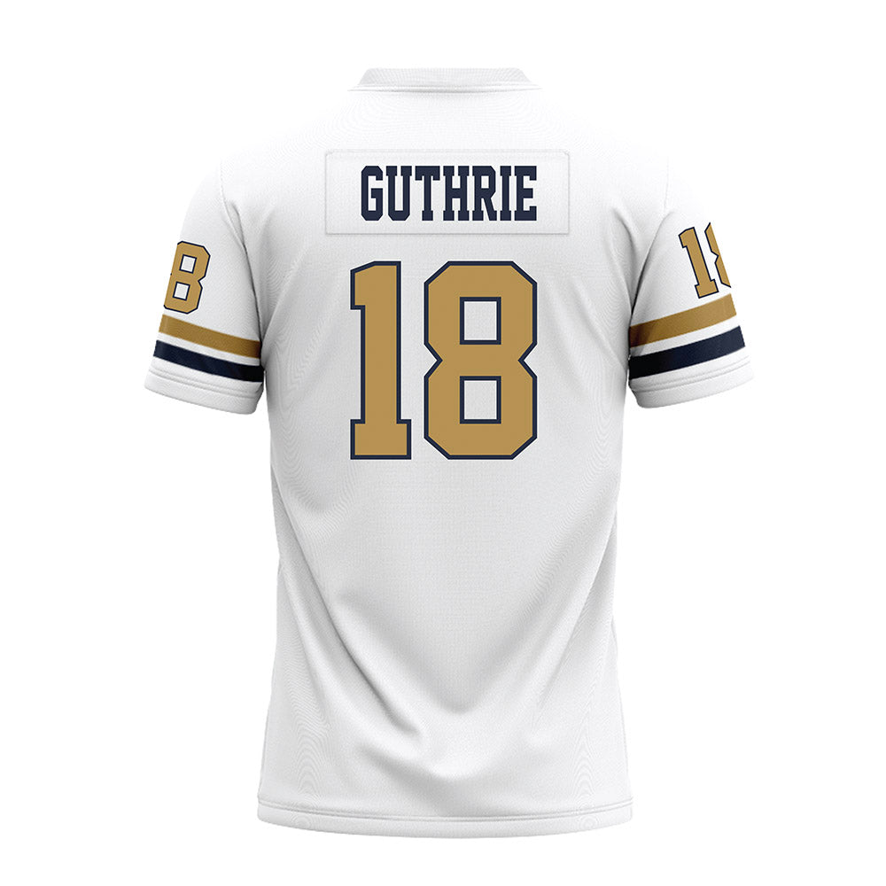 Georgia Tech - NCAA Football : Ben Guthrie - White Premium Football Jersey-1