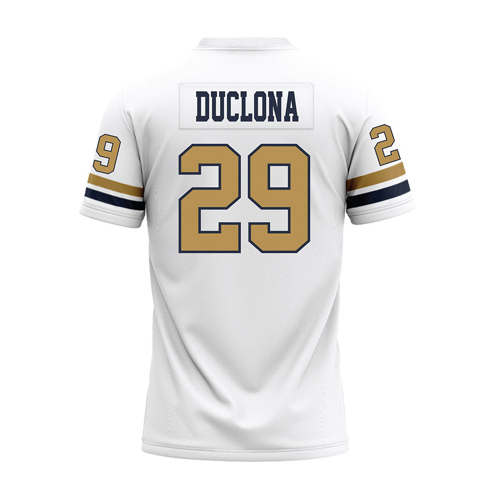 Georgia Tech - NCAA Football : Jonas Duclona - White Premium Football Jersey-1