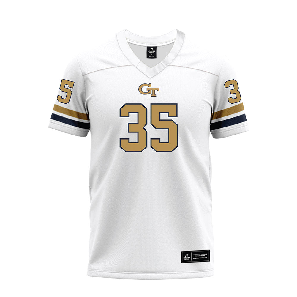 Georgia Tech - NCAA Football : Carrington Coombs - White Premium Football Jersey-0