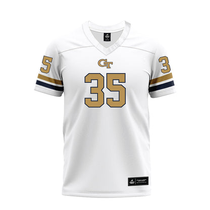 Georgia Tech - NCAA Football : Carrington Coombs - White Premium Football Jersey-0