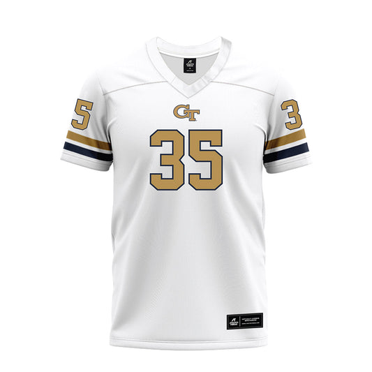 Georgia Tech - NCAA Football : Carrington Coombs - White Premium Football Jersey-0
