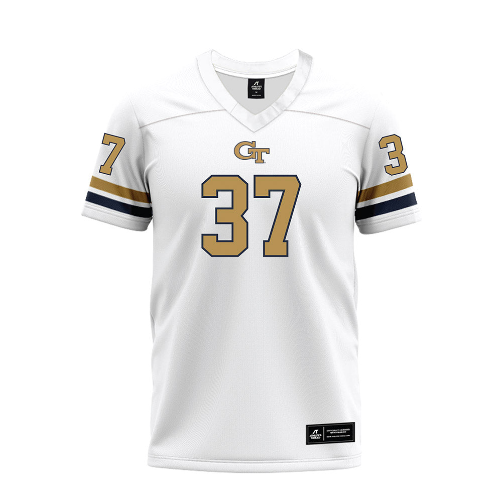 Georgia Tech - NCAA Football : Joseph Moseley - White Premium Football Jersey-0