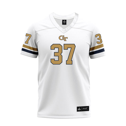 Georgia Tech - NCAA Football : Joseph Moseley - White Premium Football Jersey-0