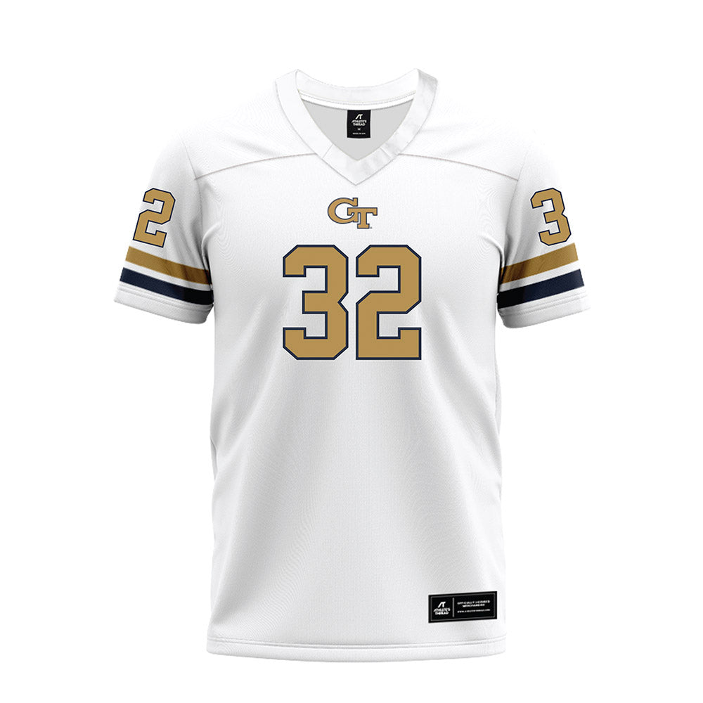 Georgia Tech - NCAA Football : Jayden Barr - White Premium Football Jersey-0