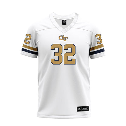 Georgia Tech - NCAA Football : Jayden Barr - White Premium Football Jersey-0