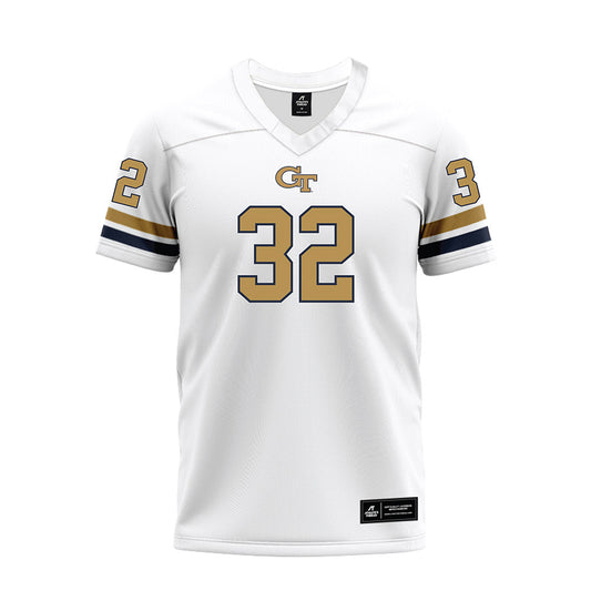 Georgia Tech - NCAA Football : Jayden Barr - White Premium Football Jersey-0