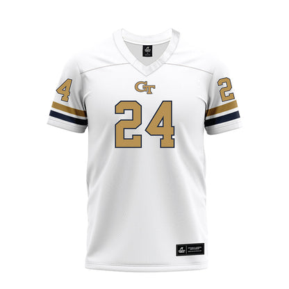 Georgia Tech - NCAA Football : Shane Marshall - White Premium Football Jersey-0