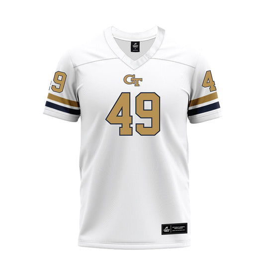 Georgia Tech - NCAA Football : Ronnie Thomas - White Premium Football Jersey-0