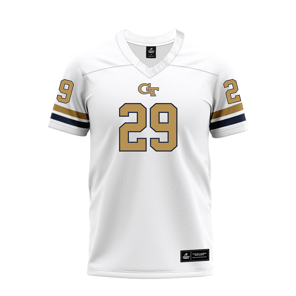 Georgia Tech - NCAA Football : Jon Mitchell - White Premium Football Jersey-0