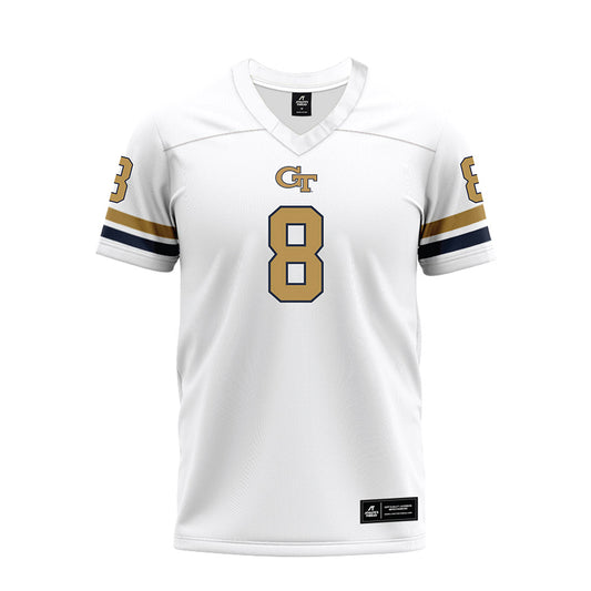 Georgia Tech - NCAA Football : Gavin Harris - White Premium Football Jersey-0